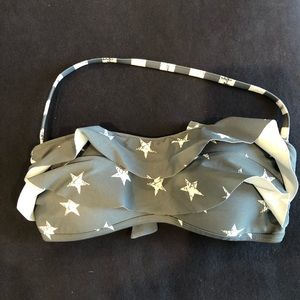 Star and stripe ruffle Bandeau swim top